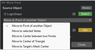Move Pivot Tool Interface